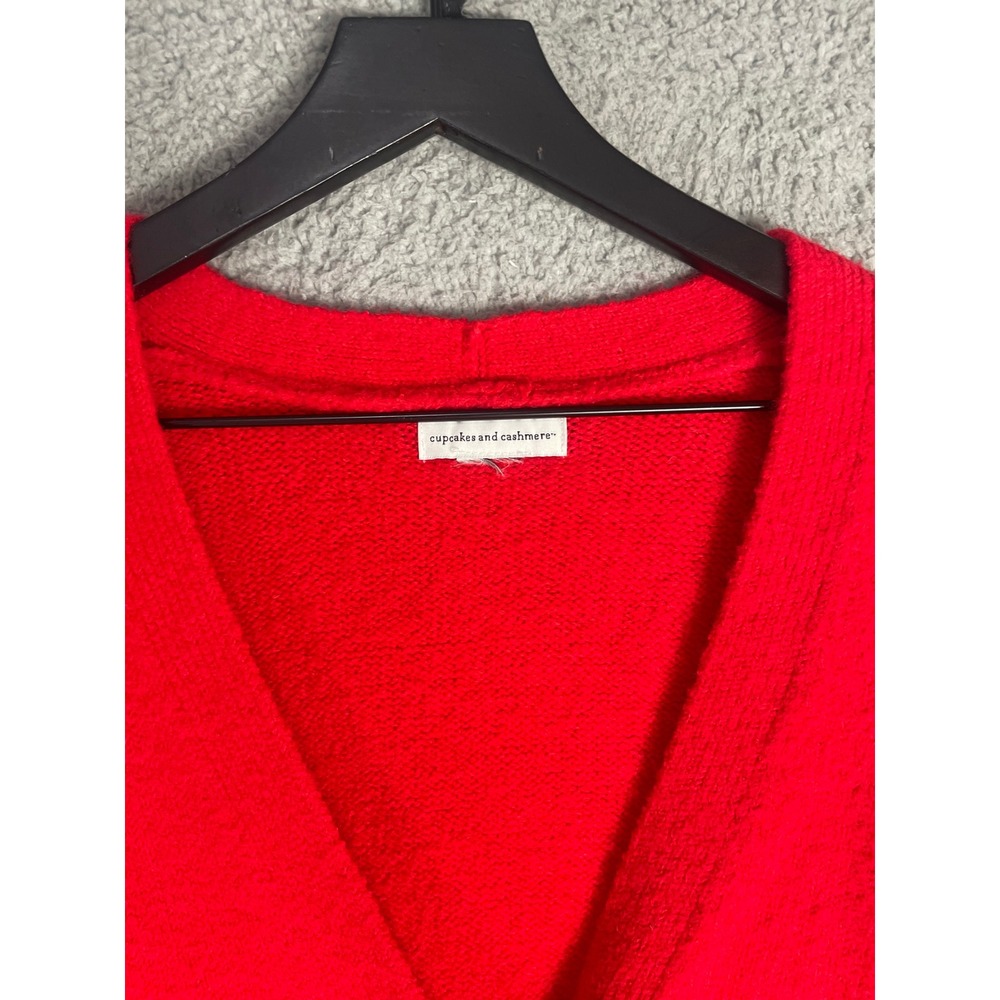 Red Cardigan Sweater Womens M Cupcakes and Cashmere V Neck Button Front - Picture 7 of 10